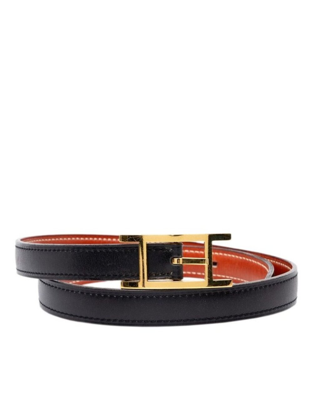 Hermes Hapi Reversible Belt Stamp 65 Black Gold Leather